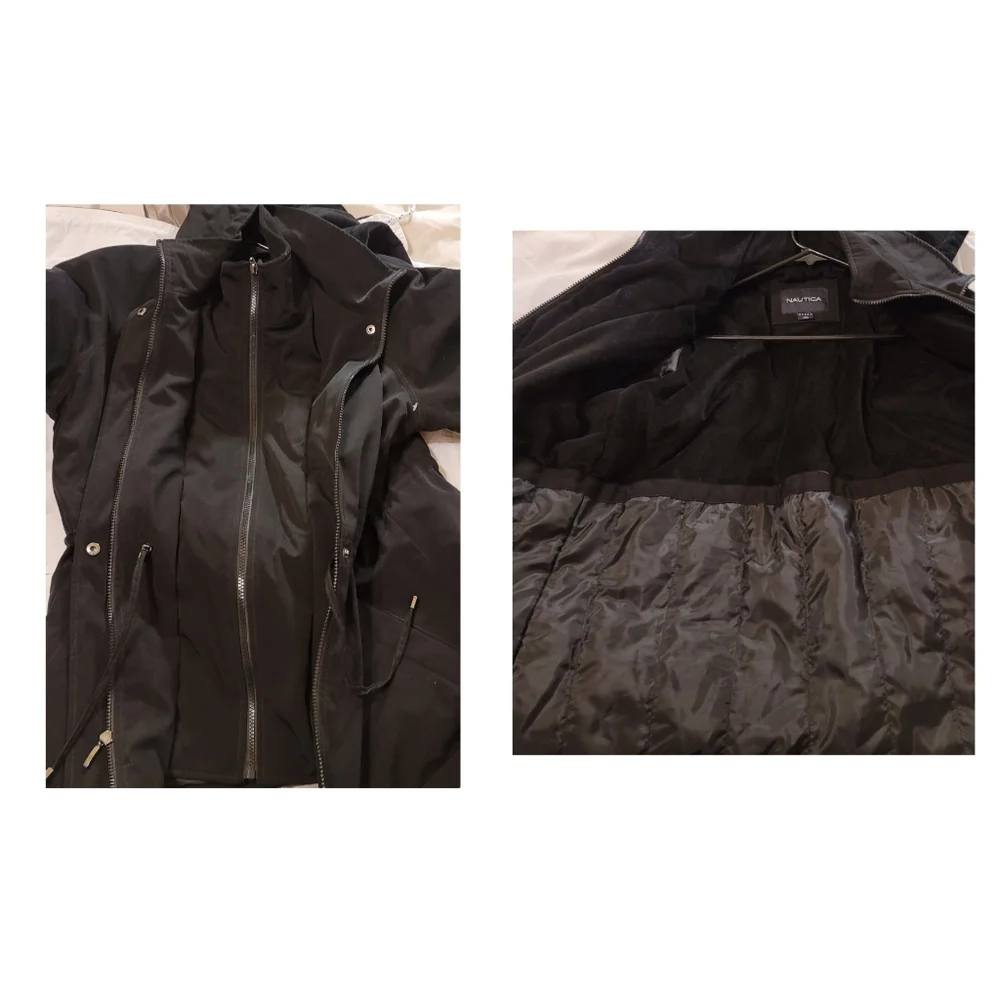 Nautica Womens Size Small Black Full Zip Hooded Warm Winter Coat - Picture 4 of 6